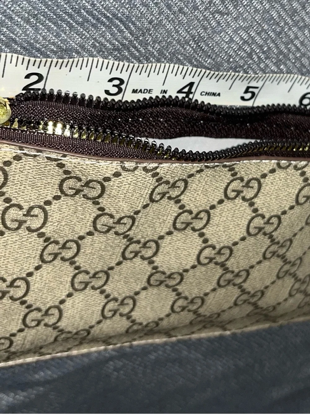 Vintage GG Monogram Zipper Clutch - Flat Canvas Travel Pouch
